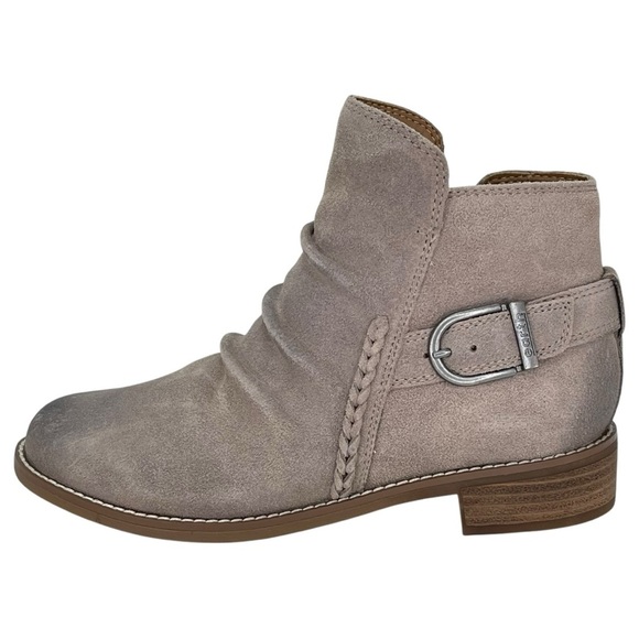 Earth Naira Taupe Leather Womens Ankle Boots Size 6M - Picture 3 of 13